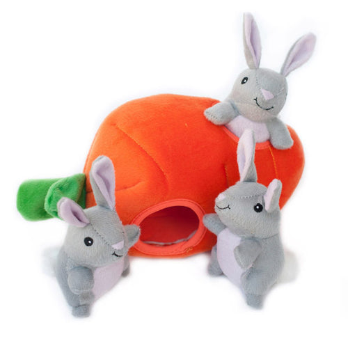 Zippy Paws Bunny & Carrot Burrow Dog Toys