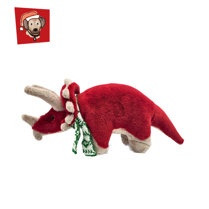 Fluff & Tuff Christmas Clara Triceratops Dog Toy