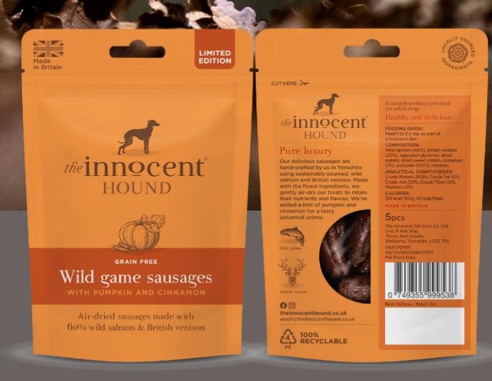 The Innocent Hound Innocent Hound Wild Game Sausages with Cinnamon & Pumpkin