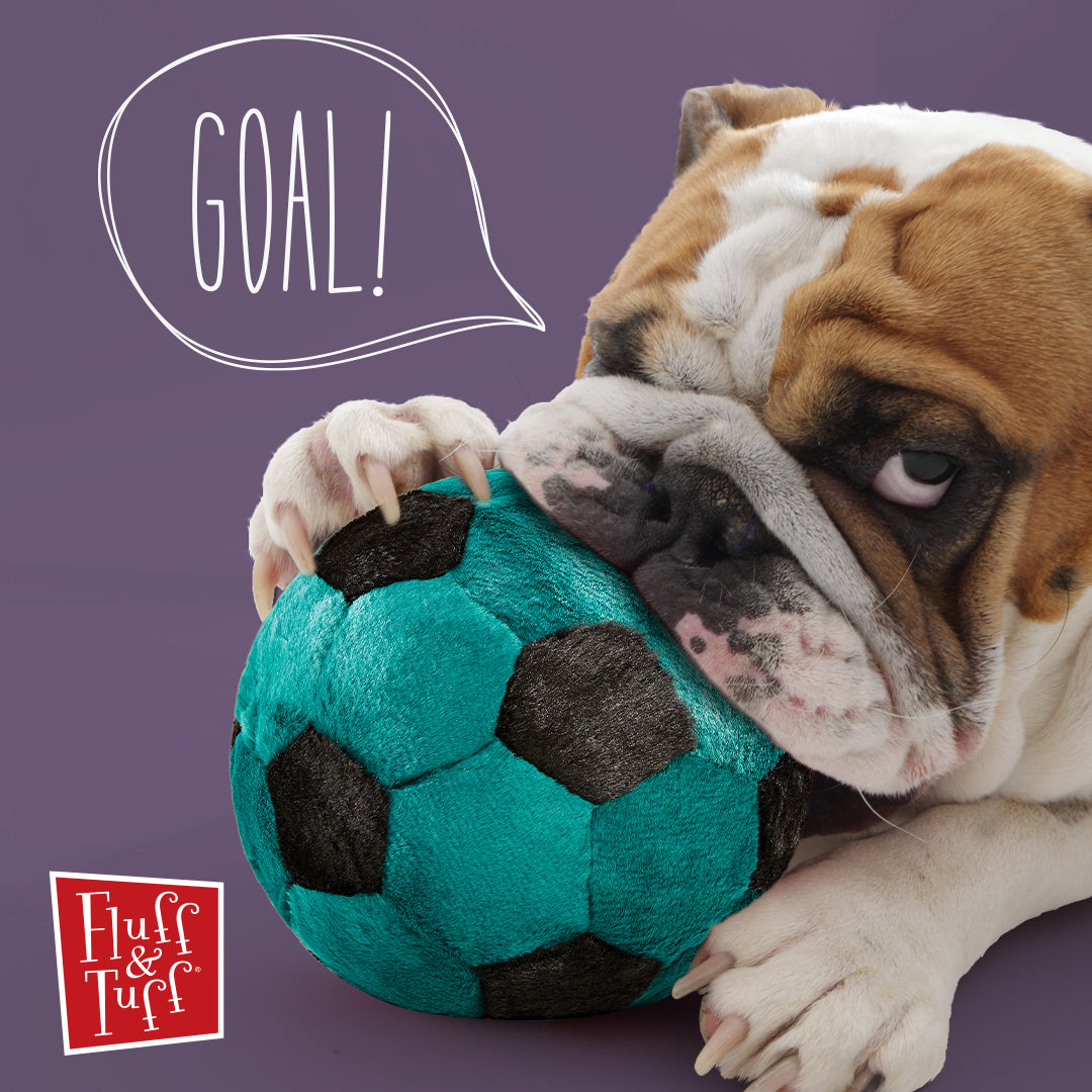 Fluff Tuff Soccer Ball Plush Dog Toy