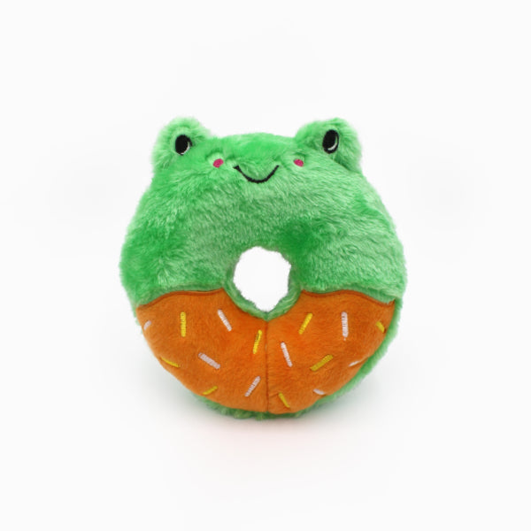 Zippy Paws Frog Buddie Donut Dog Toy