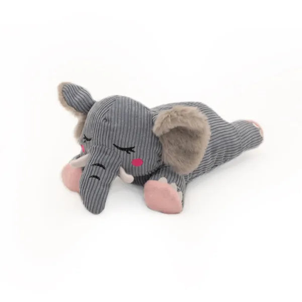 Zippypaws Snoozies with Shhhqueaker Dog Toy- Elephant