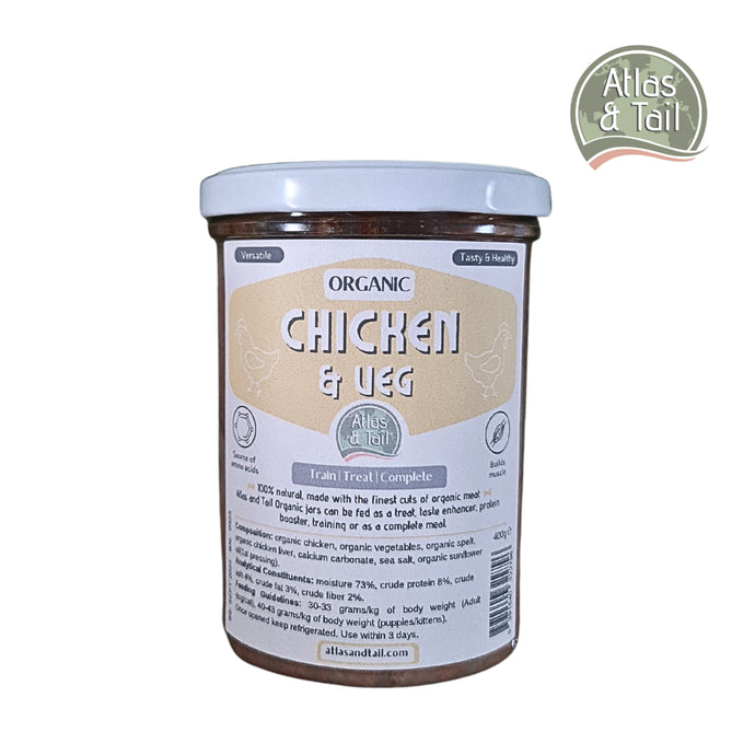 Atlas & Tail Organic Jar – Chicken & Veg Dog Treat