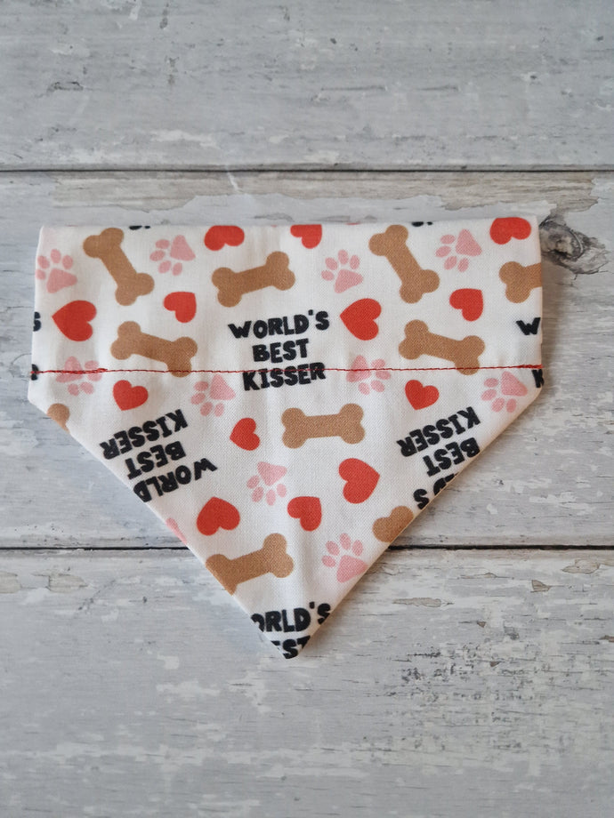 Happy Tails Dog Valentines Bandana-Worlds Best Kisser