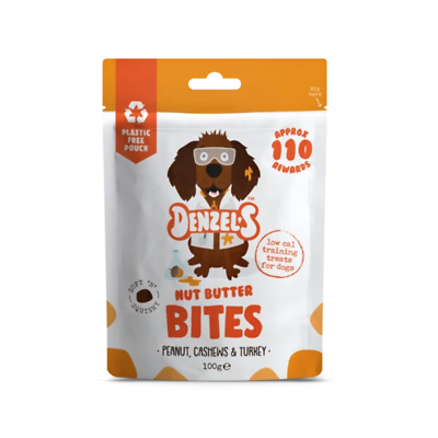 Denzels Bites Dog Treats- Nut Butter Bites Turkey & Peanut Butter