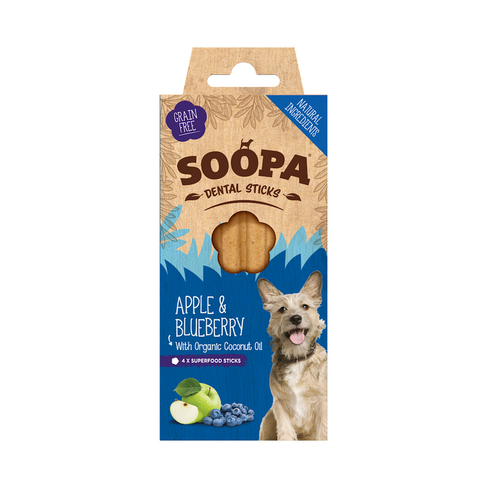 Soopa Blueberry & Apple Dental Sticks Dog Chew