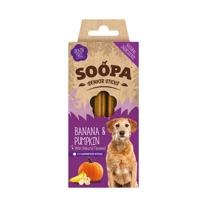 Soopa Senior Banana & Pumpkin & Flaxseed Dental Sticks Dog Chew
